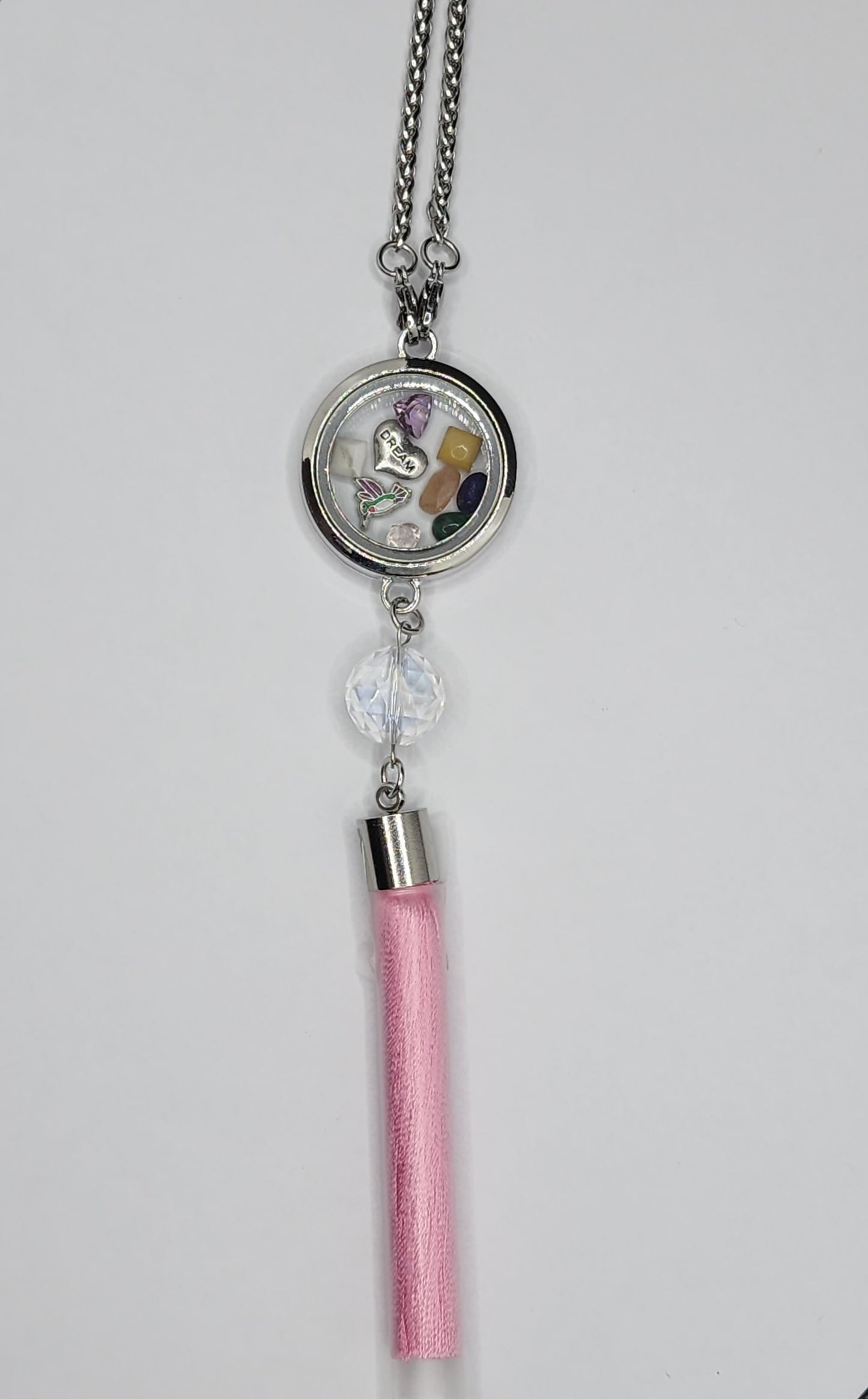 Pink Car Tassel With Heart Charm