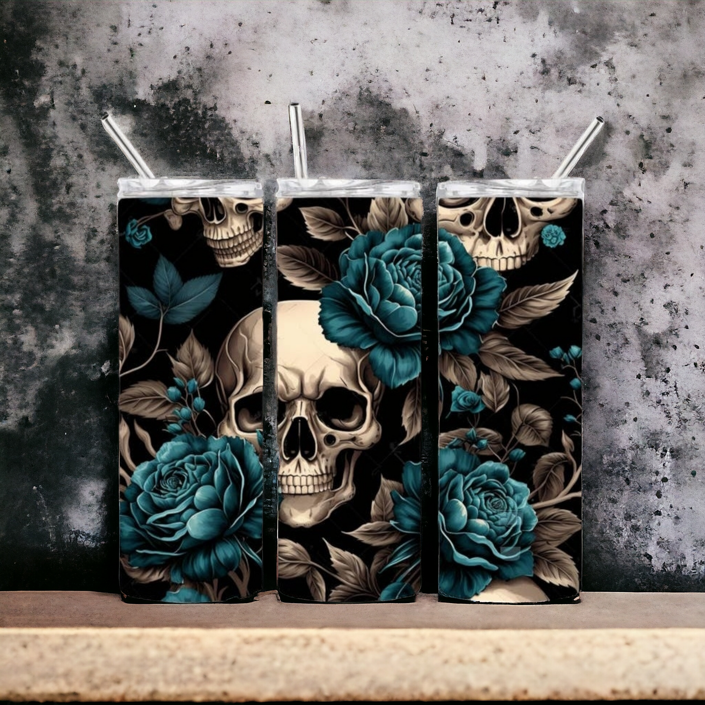 Skull And Rose Tumbler 20oz